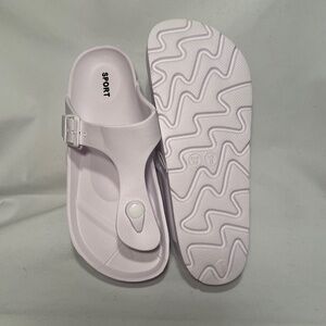 Women's White Thong style shoe rubber Size US 8 EUR 39 Comfortable Adjustable